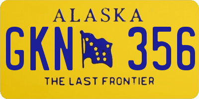 AK license plate GKN356