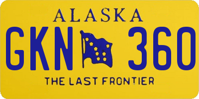 AK license plate GKN360