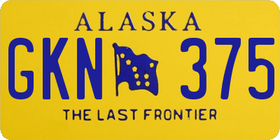 AK license plate GKN375