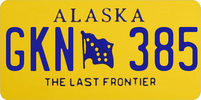 AK license plate GKN385