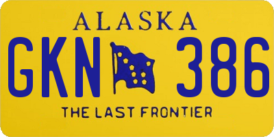AK license plate GKN386
