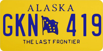 AK license plate GKN419