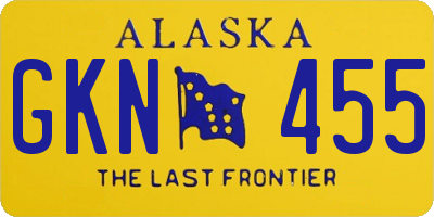 AK license plate GKN455