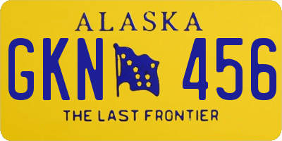 AK license plate GKN456
