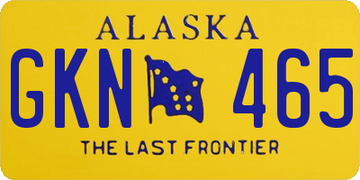 AK license plate GKN465