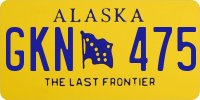 AK license plate GKN475