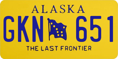 AK license plate GKN651