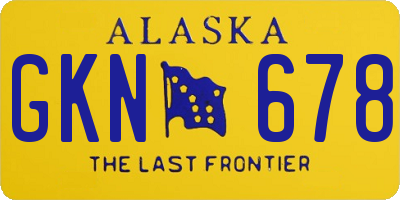 AK license plate GKN678