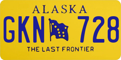 AK license plate GKN728