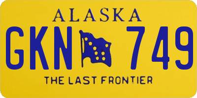 AK license plate GKN749