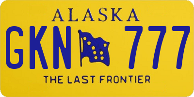 AK license plate GKN777