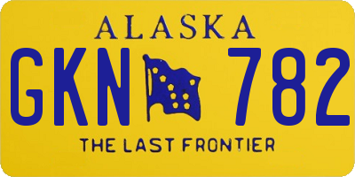 AK license plate GKN782