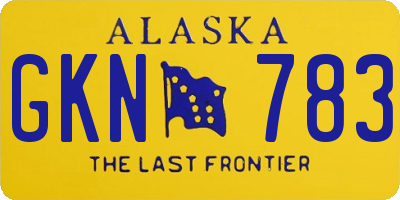 AK license plate GKN783