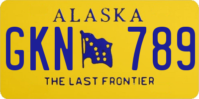 AK license plate GKN789