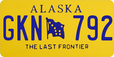 AK license plate GKN792