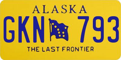 AK license plate GKN793