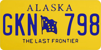 AK license plate GKN798