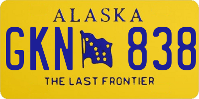 AK license plate GKN838