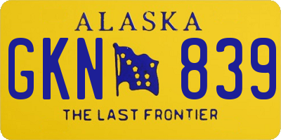 AK license plate GKN839