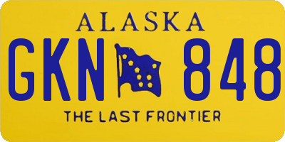 AK license plate GKN848