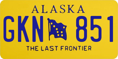 AK license plate GKN851