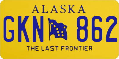 AK license plate GKN862