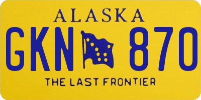 AK license plate GKN870