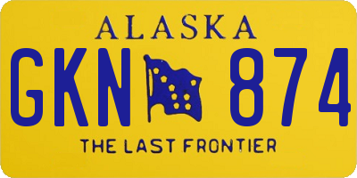 AK license plate GKN874