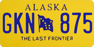 AK license plate GKN875