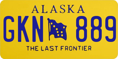 AK license plate GKN889