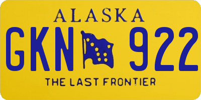 AK license plate GKN922