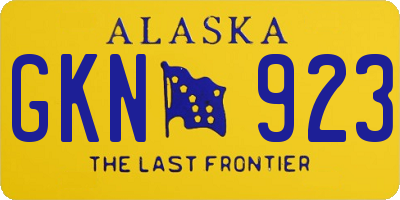 AK license plate GKN923