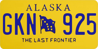 AK license plate GKN925