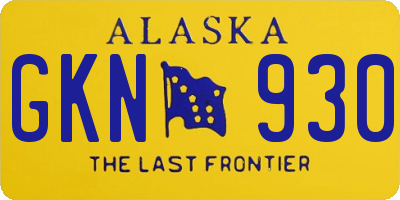 AK license plate GKN930