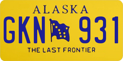 AK license plate GKN931