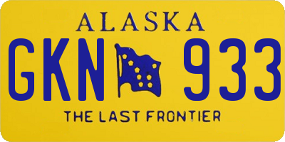 AK license plate GKN933