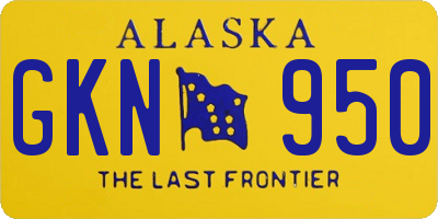 AK license plate GKN950