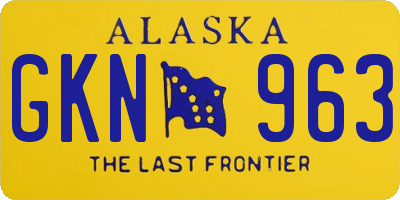 AK license plate GKN963