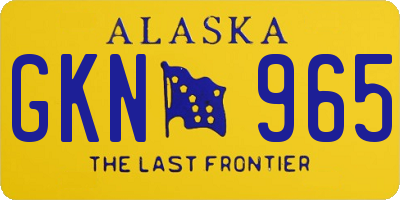 AK license plate GKN965