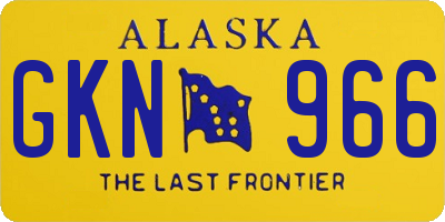 AK license plate GKN966