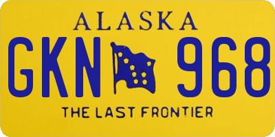 AK license plate GKN968