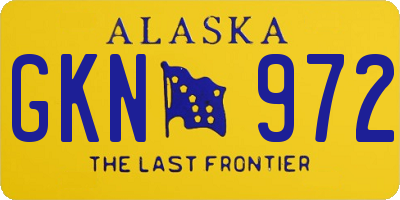 AK license plate GKN972