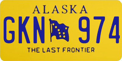 AK license plate GKN974