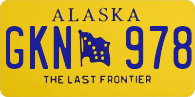 AK license plate GKN978