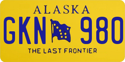 AK license plate GKN980