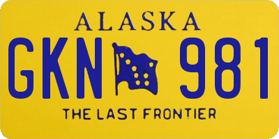 AK license plate GKN981