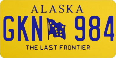 AK license plate GKN984