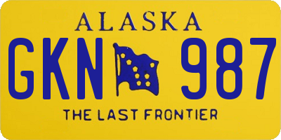 AK license plate GKN987