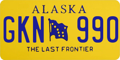 AK license plate GKN990