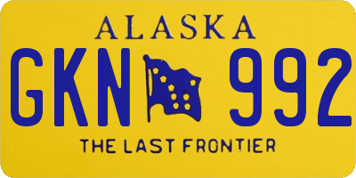 AK license plate GKN992